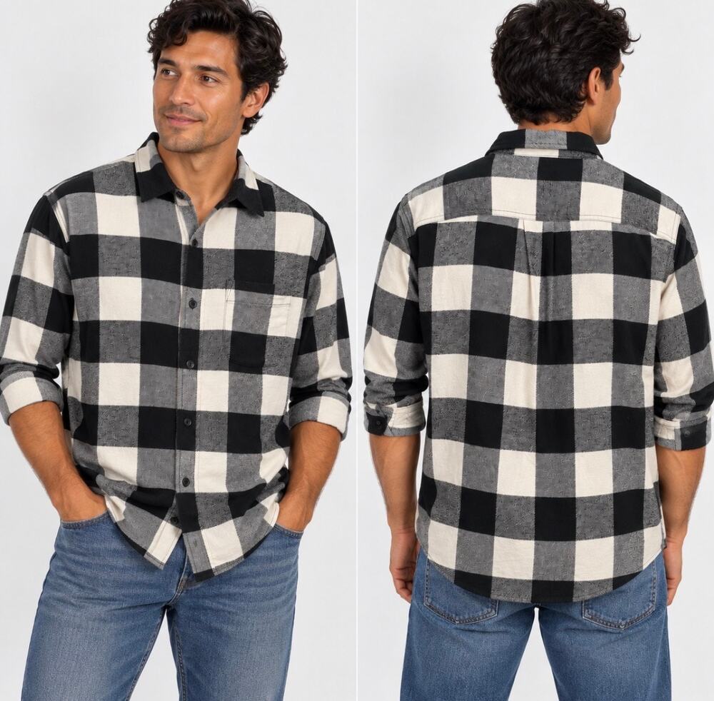 Redmond Clothing Outfitters Men’s M Buffalo Plaid Flannel Shirt 100% Cotton